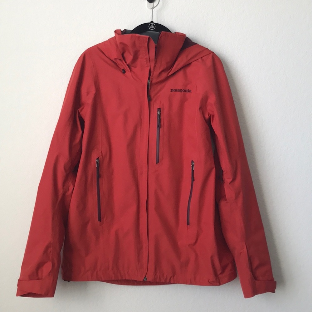 Patagonia Red Waterproof Hooded Jacket